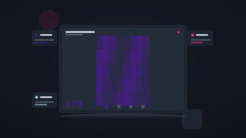 Indigo and pink analytics dashboard flat design loop Stock Footage 342628639