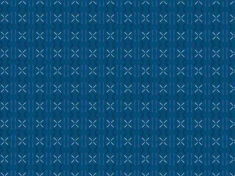 Indigo and white block pattern seamless for textile wall tile decor backgroun 스톡 일러스트