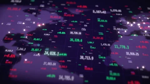 Indigo Atlantic Map Background For A Bank Trading Desk Vídeos de archivo 343244829