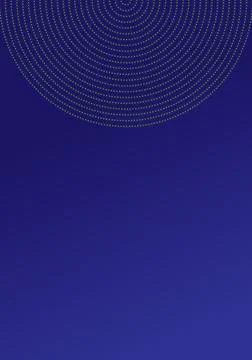 Indigo background with neon yellow dotted circle pattern Stock Illustration