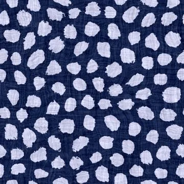 Indigo blue batik dyed effect dotty texture background. Seamless japanese style Stock Photos
