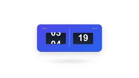 Indigo Blue Gradient Scoreboard Icon with Smooth Ticking Performance Digits Stock-Footage 346202052