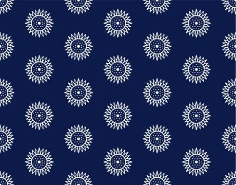 Indigo blue hand drawn vector seamless pattern. Porcelain - style surface design Stock Illustration