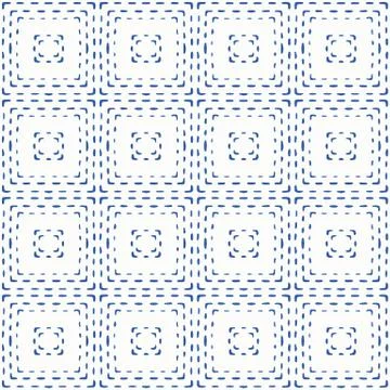 Indigo blue hand drawn vector seamless pattern. Porcelain - style surface design Stock Illustration
