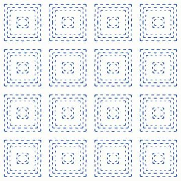 Indigo blue hand drawn vector seamless pattern. Porcelain - style surface design Stock Illustration