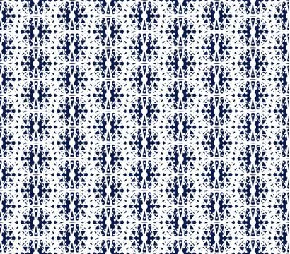 Indigo blue hand drawn vector seamless pattern. Porcelain - style surface design 库存插图