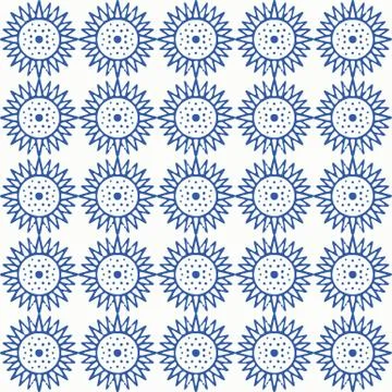 Indigo blue hand drawn vector seamless pattern. Porcelain - style surface design Stock Illustration