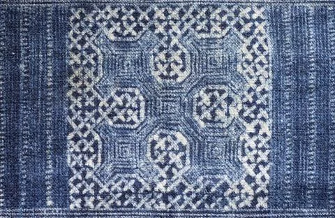 Indigo dyed batik cloth Foto stock