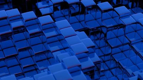 Indigo Echoes: The Rhythmic Pattern of Cubes Stock Illustration