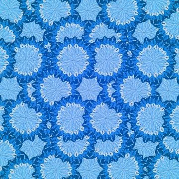Indigo Felt Tip Floral Pattern Digital collage technique simple fel tip st... Foto stock