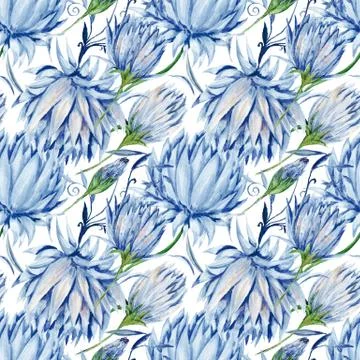 Indigo Floral Pattern Stock Illustration