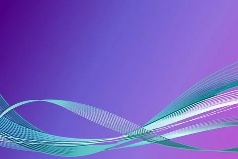 Indigo Lavender Waves Gradient with Blue Wave Lines Stock Illustration