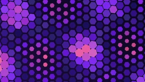 Indigo &amp; Navy - Abstract Hex Pulse Loop 4K Stock Footage 348022155