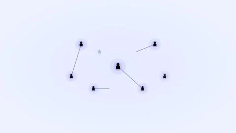 Indigo Network Connected People Team Flat Design Animation Stock Footage 342607973