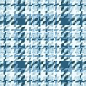 Indigo plaid pattern background, teal vector textile texture. Wide fabric c.. Stock Illustration