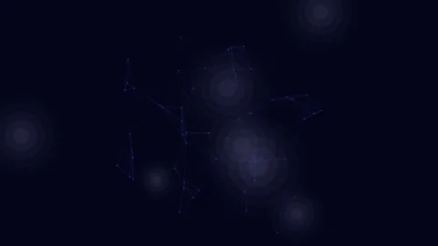 Indigo radial plexus on dark background, corporate technology connection motion 스톡 동영상 342632060