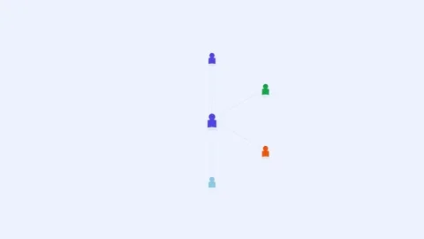 Indigo Radial Team Structure Circle Flat Design Animation Loop Stock Footage 342606875