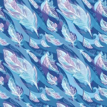Indigo Vector Boho Pattern Illustrazione stock