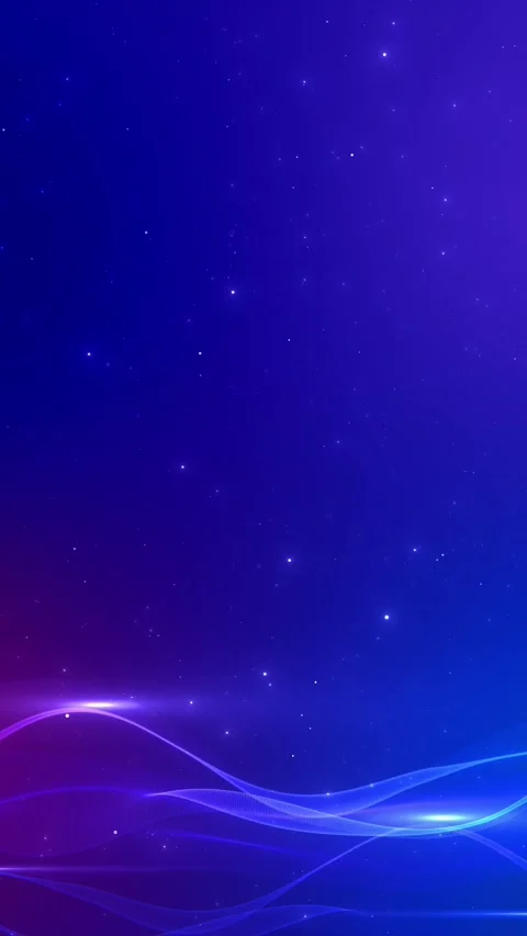 Indigo wave background flowing ribbons, gradient, star particles, elegant futuri Stock Footage 340402119