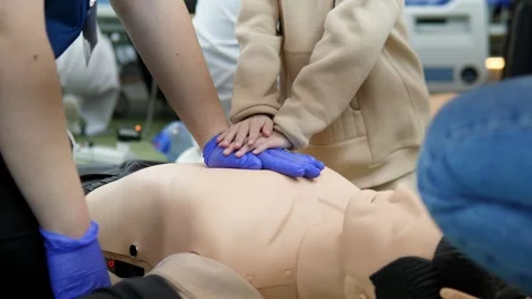 Indirect heart massage training Stock Footage 324683629