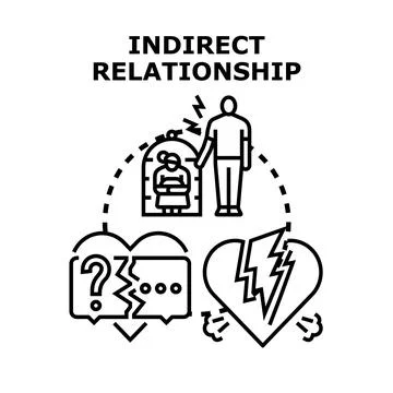 Indirect relationship causing communication problems and emotional distress Illustrazione stock
