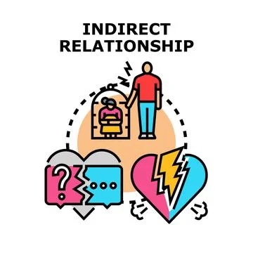 Indirect relationship causing communication problems and emotional distress Stock Illustration