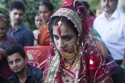 Indische Braut, Sursinghdar, Nordindien Indische Braut, Sursinghdar, Nordi... Stock Photos