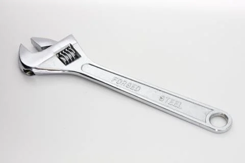Indispensible tool of repairing &amp;amp; construction kit. A forget steel wrench. Stock Photos