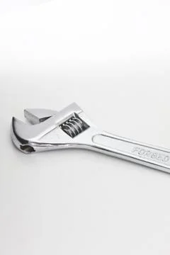 Indispensible tool of repairing &amp;amp; construction kit. A forget steel wrench. Stock Photos