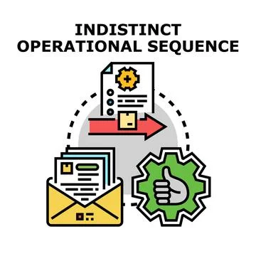 Indistinct operational sequence process execution icon Stock Illustration