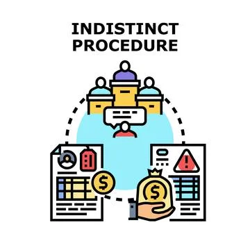 Indistinct procedure for financial decision making process Stock Illustration
