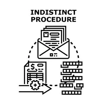 Indistinct procedure illustrating unclear confusing process Stock Illustration
