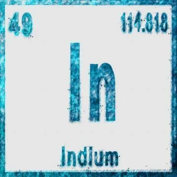 Indium Chemical Element Blue on White Stock Illustration