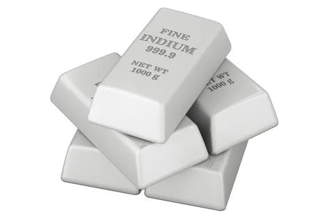 Indium Ingots, 3D rendering Stock Illustration