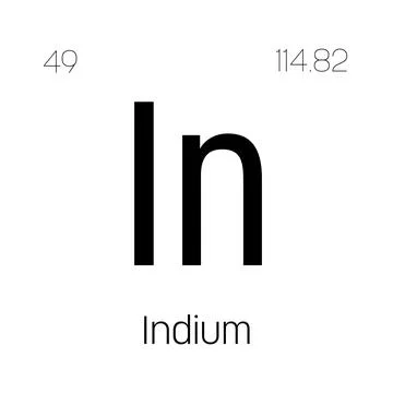 Indium, In, periodic table element Stock Illustration