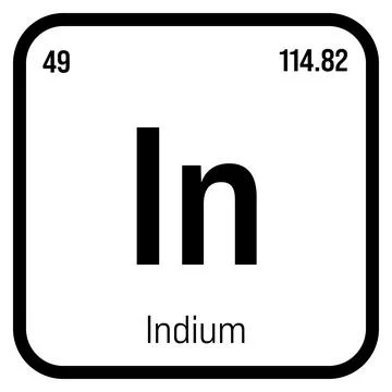 Indium, In, periodic table element Stock Illustration