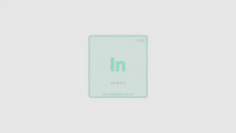 Indium In Periodic Table Element Tile Labeled Animation Video Overlay Alpha 4K Видео 339369332