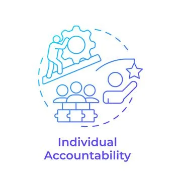 Individual accountability blue gradient concept icon イラスト素材