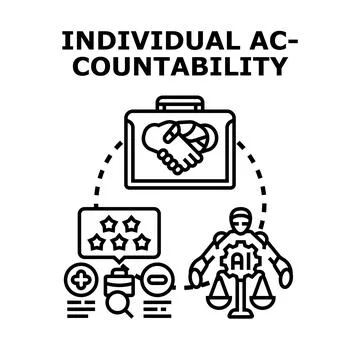 Individual accountability concept with ai evaluation Stock Illustration