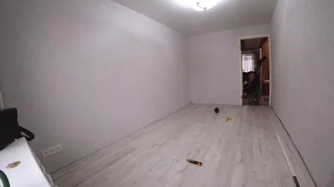 An Individual Assembles Bed And Wardrobe Units Prior To Installing Mattress Stock Footage 331723447