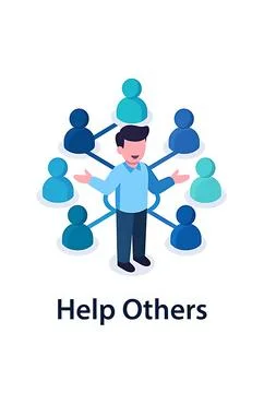 Individual assisting multiple people Illustrazione stock