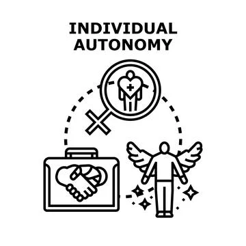 Individual autonomy concept developing personal freedom and choice Stock Illustration