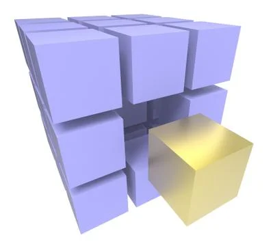 Individual block meaning different or outsider Stock Illustration