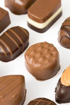 Individual chocolates Foto stock