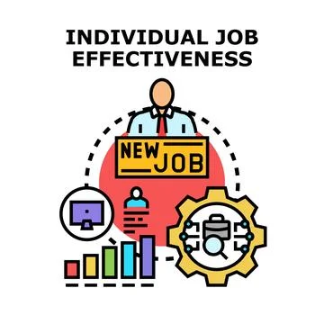 Individual completing a new job effectiveness program Stock Illustration