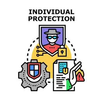Individual data protection and digital security concept イラスト素材