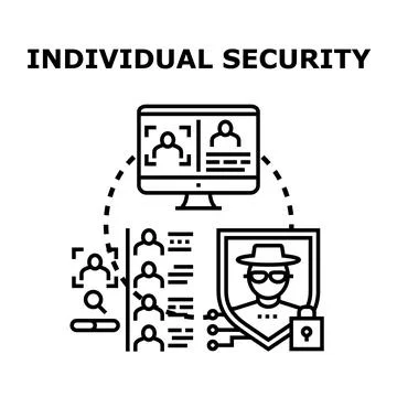 Individual data protection and digital privacy concept Stock Illustration