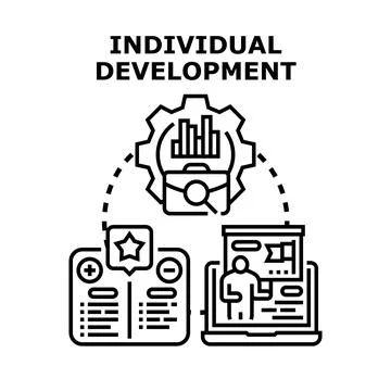 Individual development process concept with online learning イラスト素材