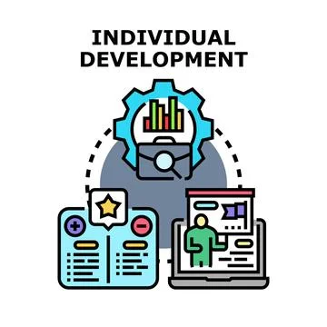 Individual development process concept with online learning Stock Illustration