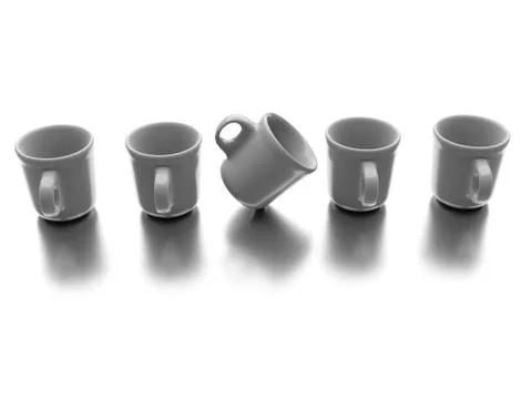 Individual different cup isolated on a white background Stock Illustration